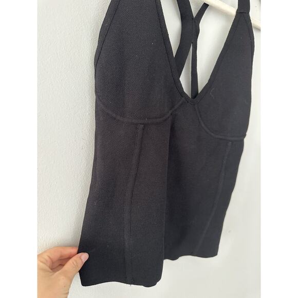 Zara knit Tank Top Womens Small Black Sleeveless Basic Minimal - Picture 2 of 7